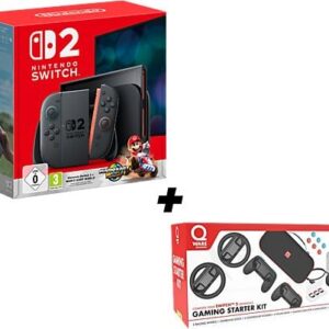 NINTENDO Switch 2 - Spelconsole + Mario Kart World + QWARE Starter Kit Black Bundel 256 GB